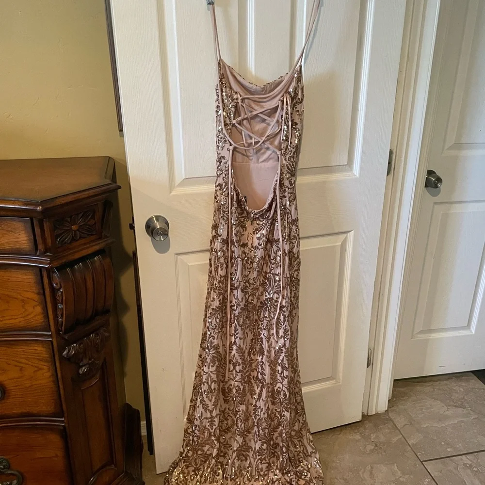 Windsor Dress with Gold Sequin Embellishment - Picture 3 of 10